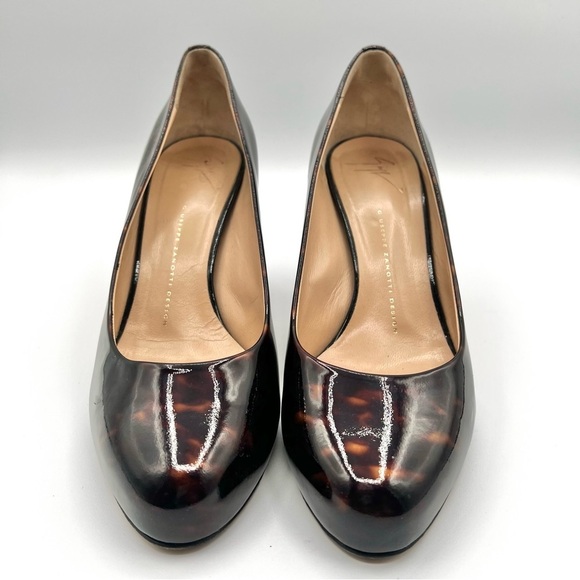 GIUSEPPE ZANOTTI BROWN PATENT LEATHER HEELS PUMPS HEELS MADE IN ITALY SIZE  40 - Picture 6 of 15